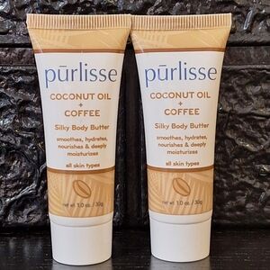 👠 5 for $25 PURLISSE COCONUT OIL + COFFEE SILKY BODY BUTTER 2 SAMPLE SIZED